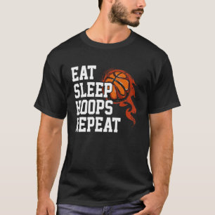 Eat Sleep Hoops Repeat Saying Quote Basketball T-Shirt