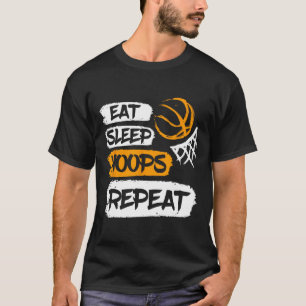 Eat Sleep Hoops Repeat Vintage Basketball Saying a T-Shirt