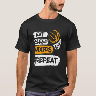 Eat Sleep Hoops Repeat Vintage Basketball Saying & T-Shirt