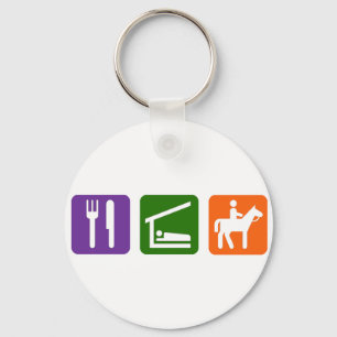 Eat Sleep Horseback Riding Key Ring