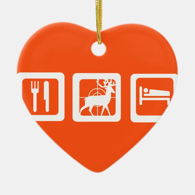 Eat Sleep Hunt Ceramic Tree Decoration (Front)