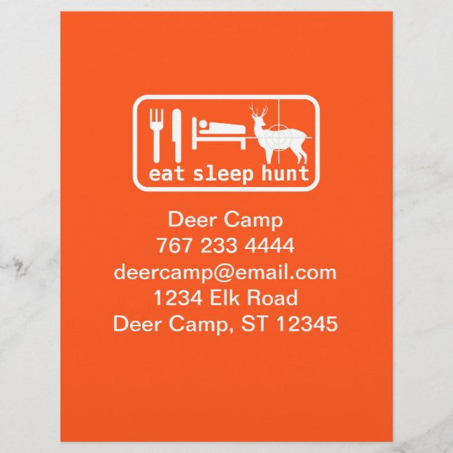 Eat Sleep Hunt Personalized Letterhead (Front)