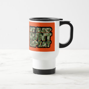 Eat Sleep Hunt Repeat Orange Travel Mug Mens