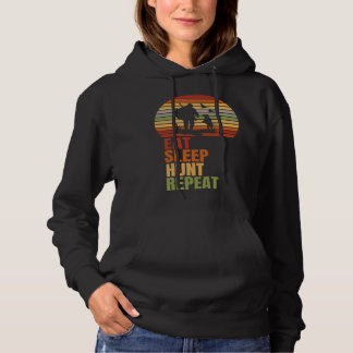 Eat Sleep Hunt Repeat Retro Adventure Hunting Hoodie