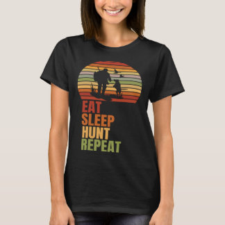 Eat Sleep Hunt Repeat Retro Adventure Hunting T-Shirt