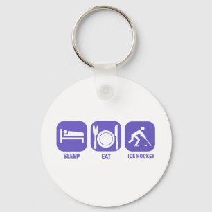 eat sleep ice hockey key ring