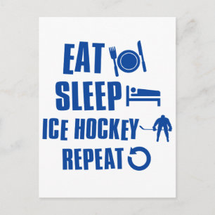Eat sleep Ice hockey Postcard