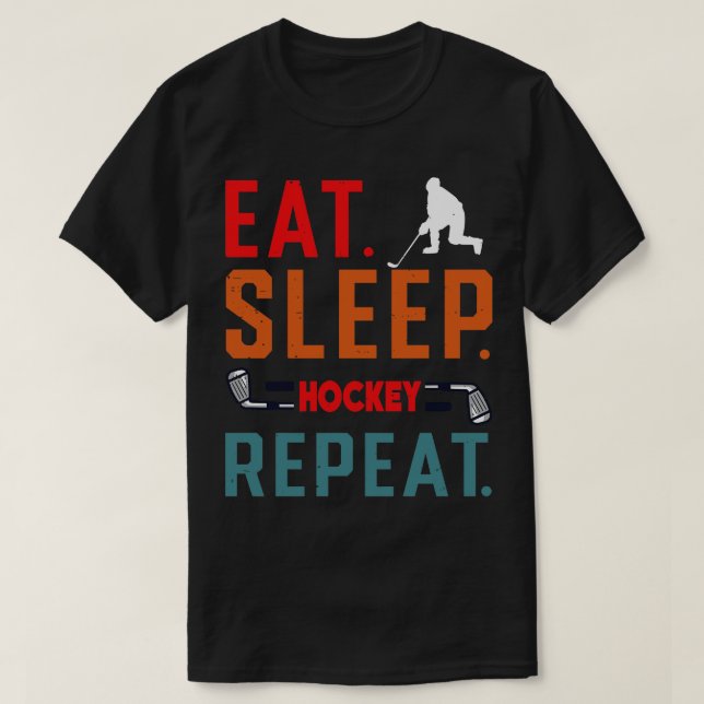 Eat Sleep Ice Hockey Repeat 9 T-Shirt (Design Front)