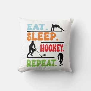Eat Sleep Ice Hockey Repeat Cushion