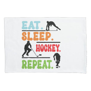 Eat Sleep Ice Hockey Repeat  Pillowcase