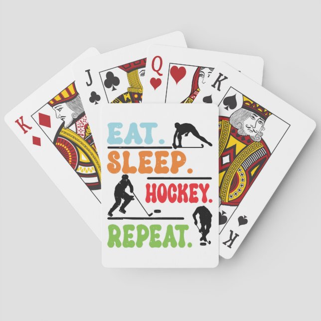 Eat Sleep Ice Hockey Repeat  Playing Cards (Back)