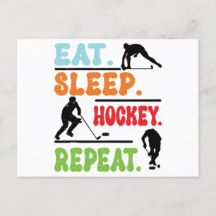 Eat Sleep Ice Hockey Repeat Postcard