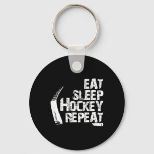 Eat Sleep Ice Hockey Repeat Vintage Gift  Key Ring