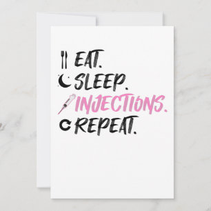 Eat Sleep Injections Repeat Nurse Inject Holiday Card