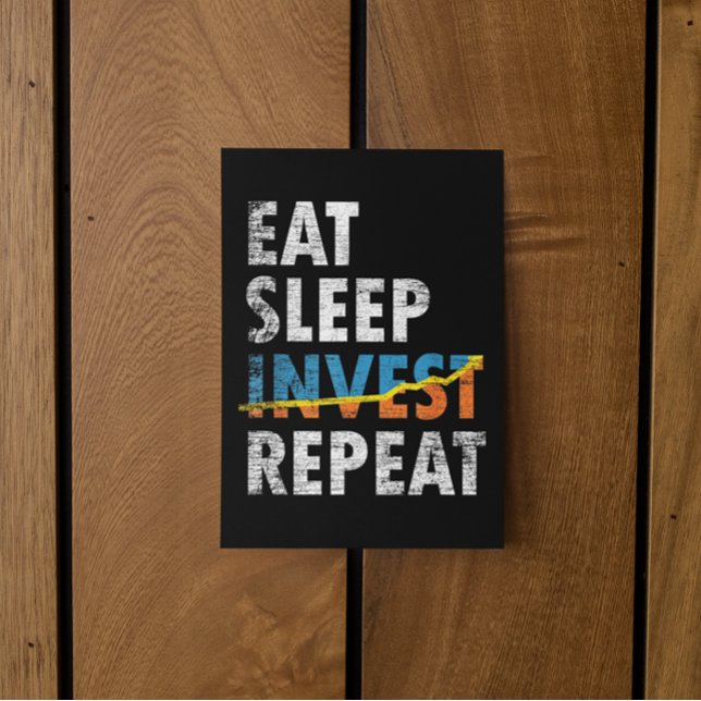EAT SLEEP INVEST REPEAT STOCK MARKET  POSTCARD (EAT SLEEP INVEST REPEAT STOCK MARKET POSTCARD)