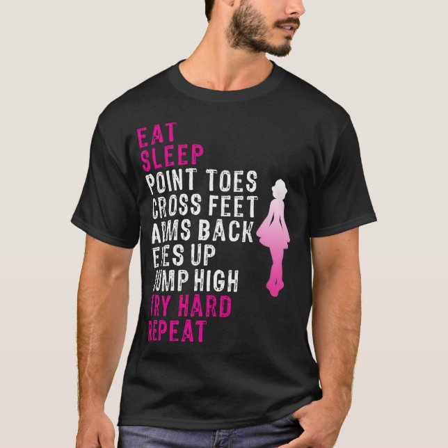 Eat Sleep Irish Dance pink T-Shirt (Front)