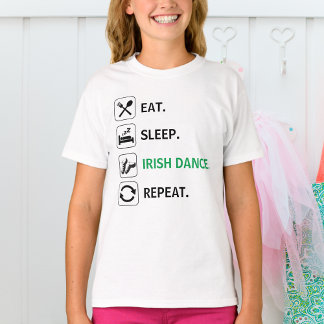 Eat, Sleep, Irish Dance, Repeat, Soft Shoes Funny T-Shirt