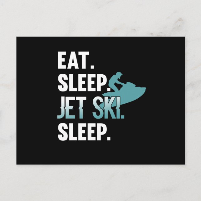 Eat Sleep Jet Ski Skiing Skier Water Sports Invitation Postcard (Front)