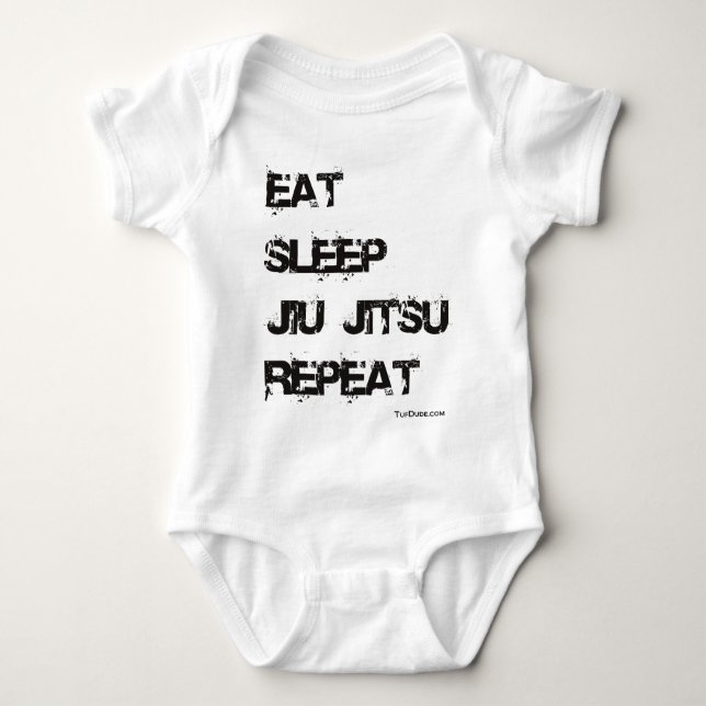 Eat Sleep Jiu Jitsu Repeat Baby Bodysuit (Front)