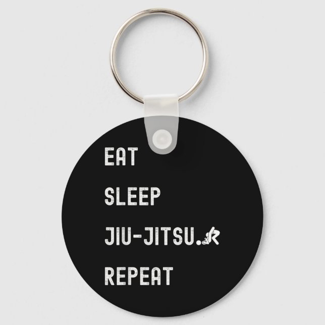 Eat sleep jiu-jitsu Repeat Key Ring (Front)
