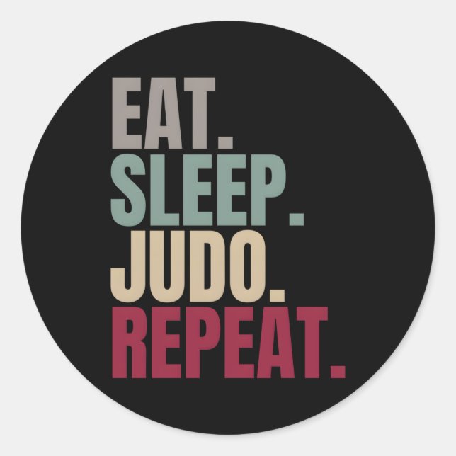 Eat Sleep Judo Repeat Classic Round Sticker (Front)