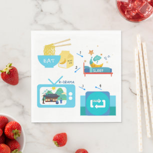 Eat Sleep K-Drama & Repeat  Napkin