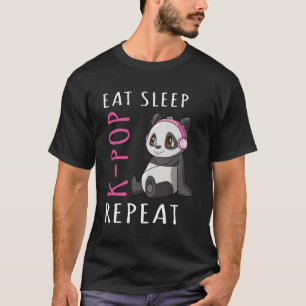 Eat Sleep K-Pop Repeat Panda T-Shirt