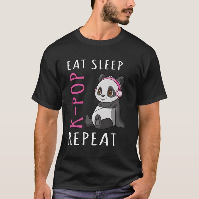 Eat Sleep K-Pop Repeat Panda T-Shirt (Front)