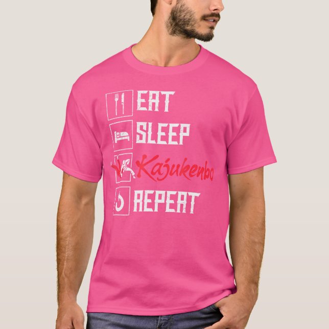 Eat Sleep Kajukenbo Repeat Funny Karate Judo Fusio T-Shirt (Front)