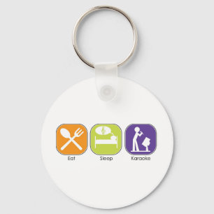 Eat Sleep Karaoke Key Ring