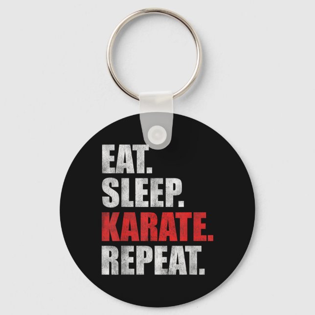 Eat Sleep Karate Repeat Key Ring (Front)