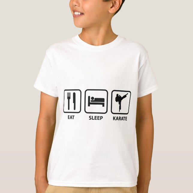 Eat Sleep Karate T-Shirt (Front)