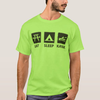Eat Sleep Kayak Black T-Shirt