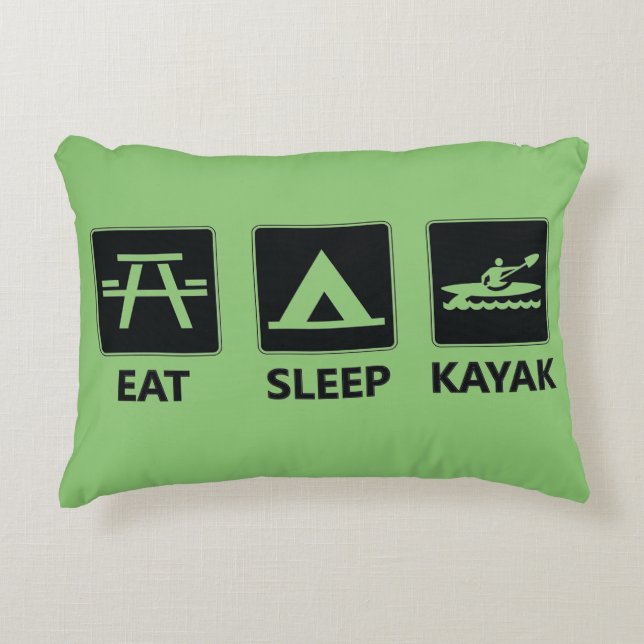Eat Sleep Kayak Decorative Cushion (Front)