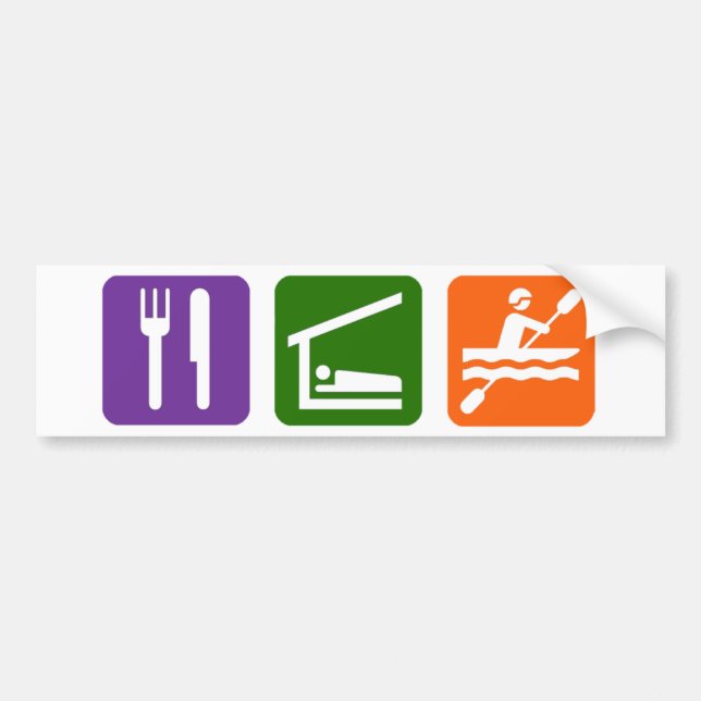 Eat Sleep Kayaking Bumper Sticker (Front)