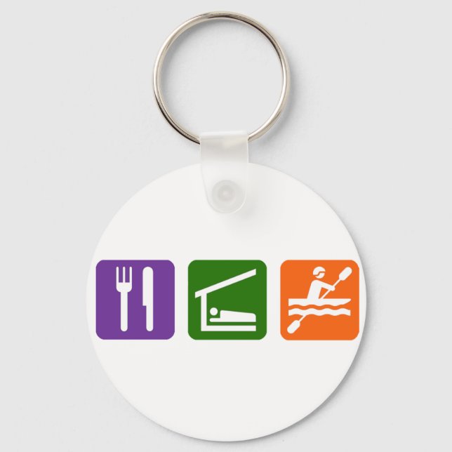 Eat Sleep Kayaking Key Ring (Front)