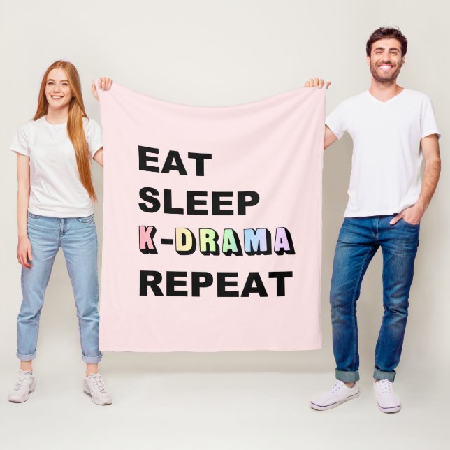 Eat Sleep Kdrama Repeat Fleece Blanket (In Situ)