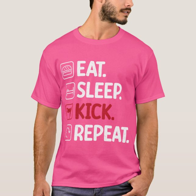 Eat Sleep Kick Repeat Kung Fu T-Shirt (Front)