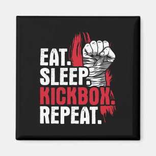 Eat Sleep Kickbox Repeat - Kickboxing Martial Arts Magnet