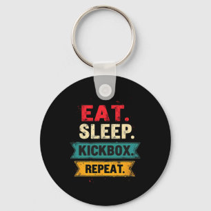 Eat Sleep Kickbox Repeat Kickboxing Mma Boxer Key Ring