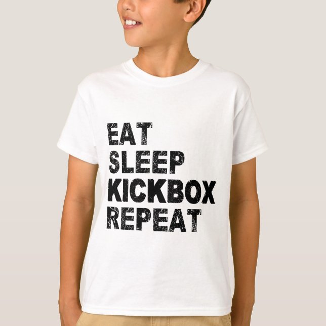 Eat Sleep Kickbox Repeat T-Shirt (Front)