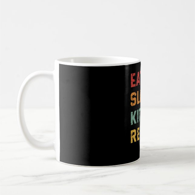 Eat Sleep Kite Repeat Retro Kitesurfer Sportsman Coffee Mug (Left)