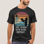 Eat Sleep Kitesurf Repeat Retro Vintage Sunset Bea T-Shirt<br><div class="desc">Eat Sleep Kitesurf Repeat Retro Vintage Sunset Beach Surfing Premium 1864</div>