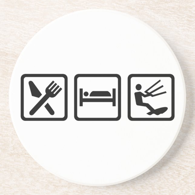 Eat sleep Kitesurfing Coaster (Front)
