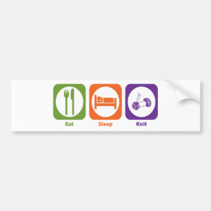 Eat Sleep Knit Bumper Sticker