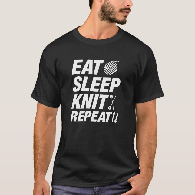 Eat Sleep Knit Repeat T-Shirt (Front)