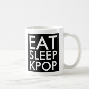 Eat Sleep Kpop Music Fan Gift black and white Coffee Mug