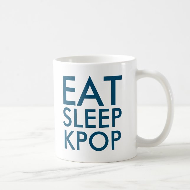 Eat Sleep Kpop | Music Fan Gift navy Coffee Mug (Right)