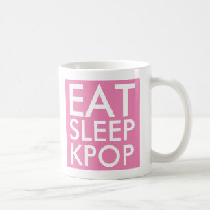 Eat Sleep Kpop   Music Fan Gift pink and white Coffee Mug