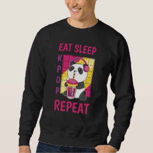 Eat Sleep Kpop Repeat Korean Heart Love K Pop Blac Sweatshirt